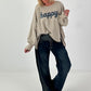 Sweatshirt mit happy Print - mude