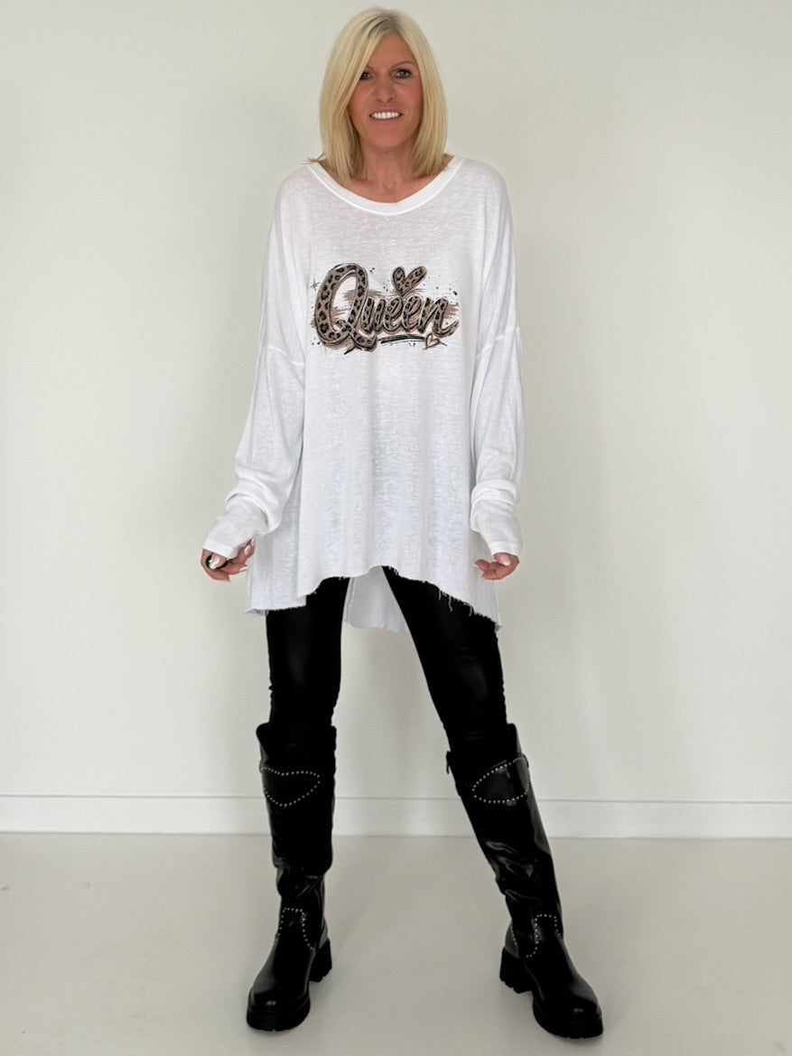 Oversized Shirt Queen - weiss