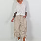 Fine knit short-sleeve sweater - white