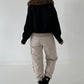 Jacke mit Fellkragen - schwarz