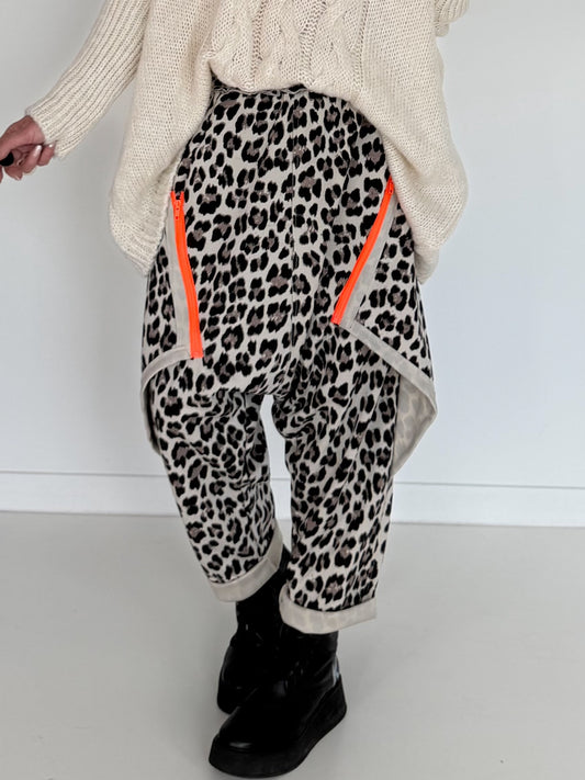 Haremhose im Leo-Print - beige-mehrfarbig
