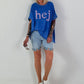 T-Shirt Hej - royalblau