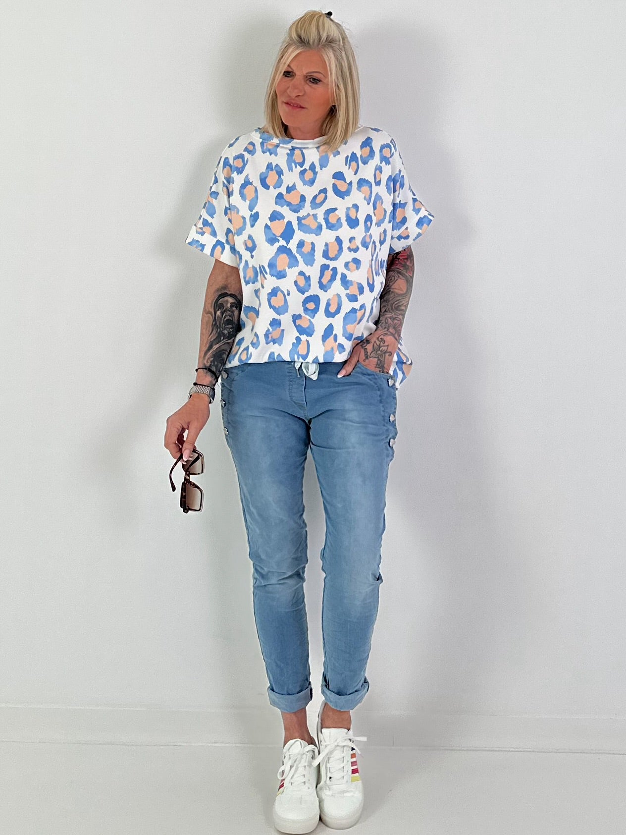 Sweat T-Shirt Leo - light blue