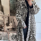 Oversized jas in lederlook, model "Animal Elegance" - wit-multicolour