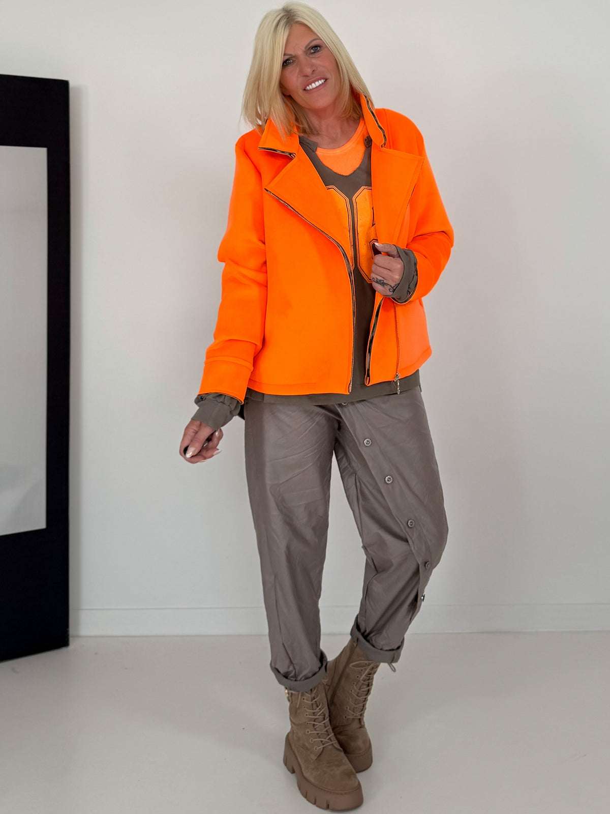 Biker Jacke - neonorange