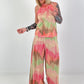 Two-piece set with pattern and Lurex - pink-mint-beige
