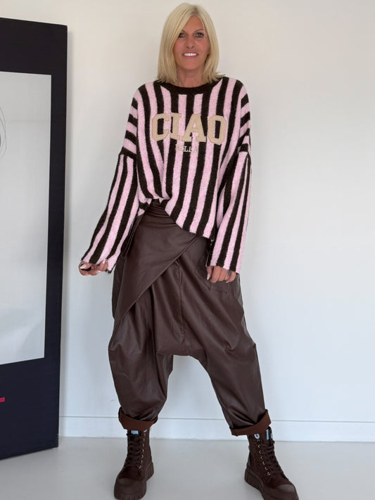Oversized Pullover Ciao Bella - pink-mocha