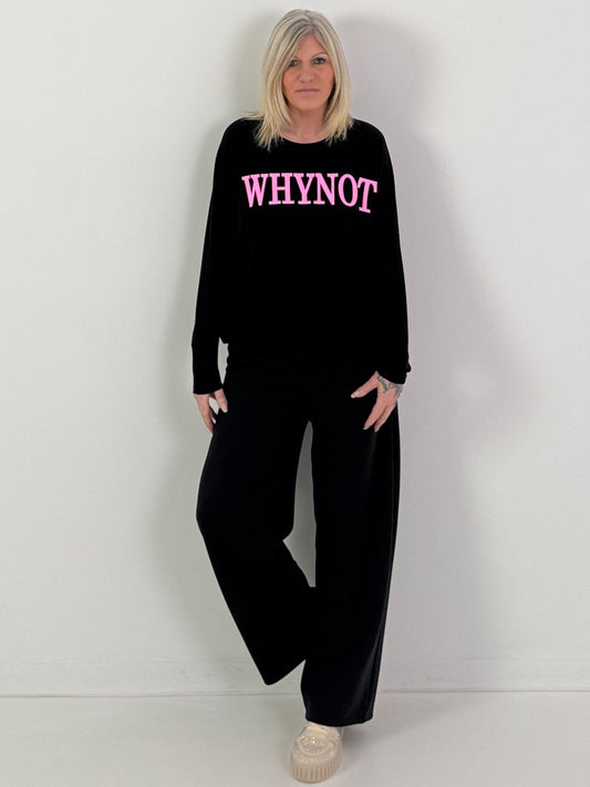 Sweatshirt Modell "Why Not" - schwarz