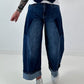 Jeans mit weitem Bein - denim