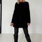 Rippstrickpullover - schwarz