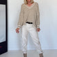 Kuscheliger Pullover mit V-Ausschnitt - beige-ecru