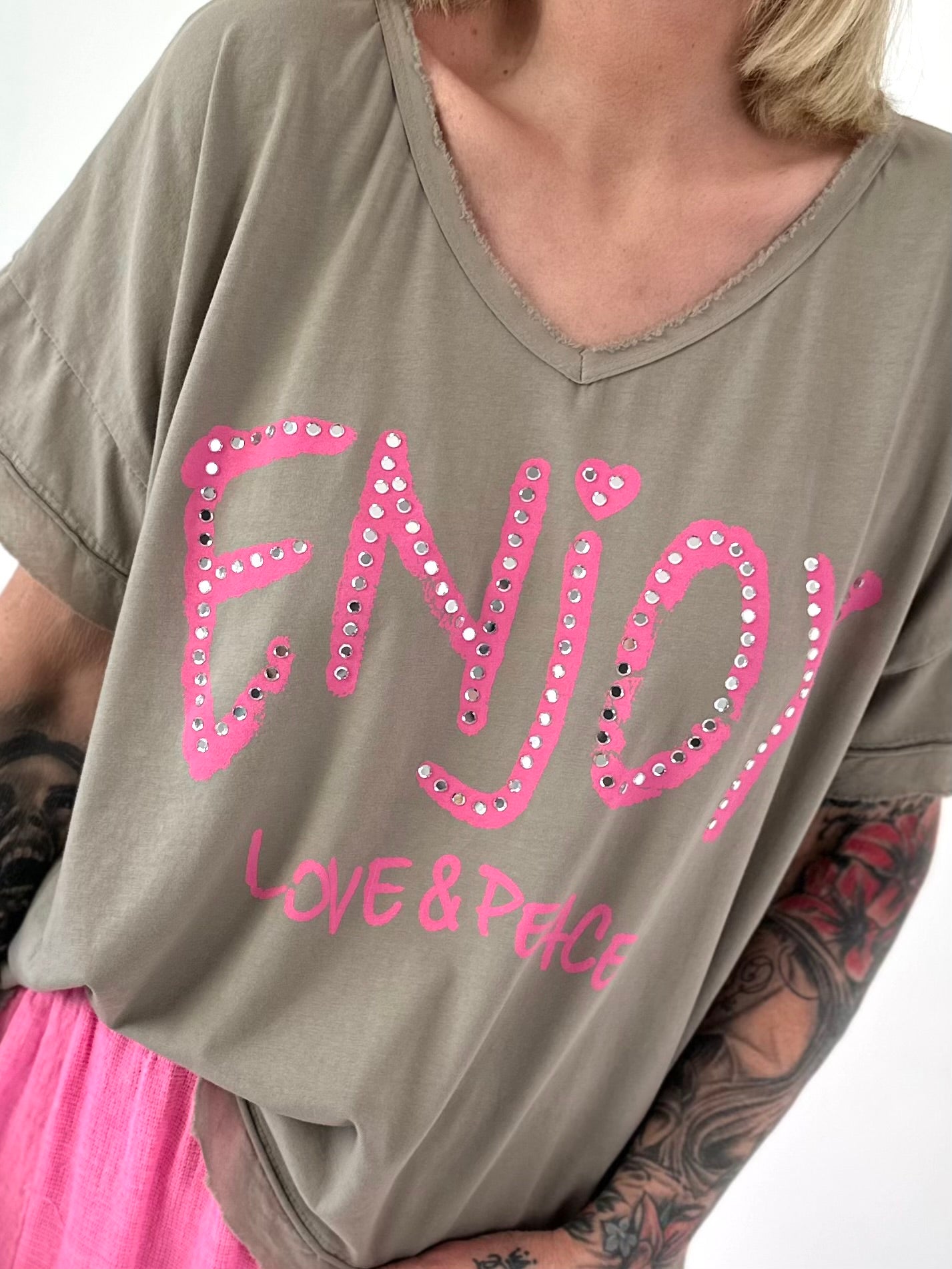 T-Shirt Smile - neon pink