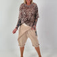 Baggy Short mit Überwurf und Tasche mit Details - sand