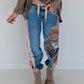 Jogg-Jeans im Used Look Leopard - denim