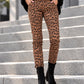 Hose im Allover Leo-Wildleder-Look - camel-mehrfarbig