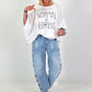 Jeans mit Ösen - denim