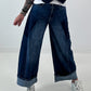 Jeans mit weitem Bein - denim