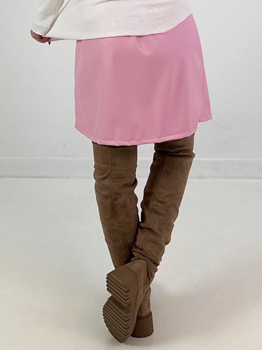 Leather-look skirt, model "Fearless Faux" - pink