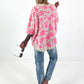 Sweater with all-over floral print - beige-pink