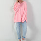 Oversized Sweater mit trendigen Linksnähten - rosa
