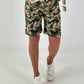 Kurze Hose Camouflage mit floralen Details - khaki-mehrfarbig