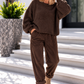 Kuschelig kastiger Pullover - mokka