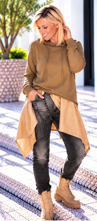 Ripp-Hoodie - camel