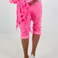 Kurze Baggy mit Zipper Details - neonpink