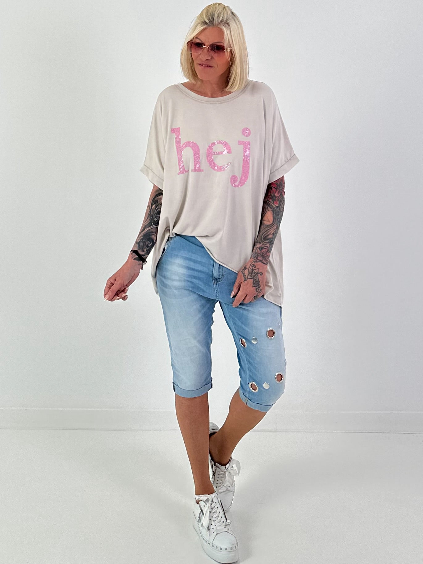 T-shirt Hej - beige