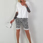 T-Shirt  mit gerafftem Saum - weiss