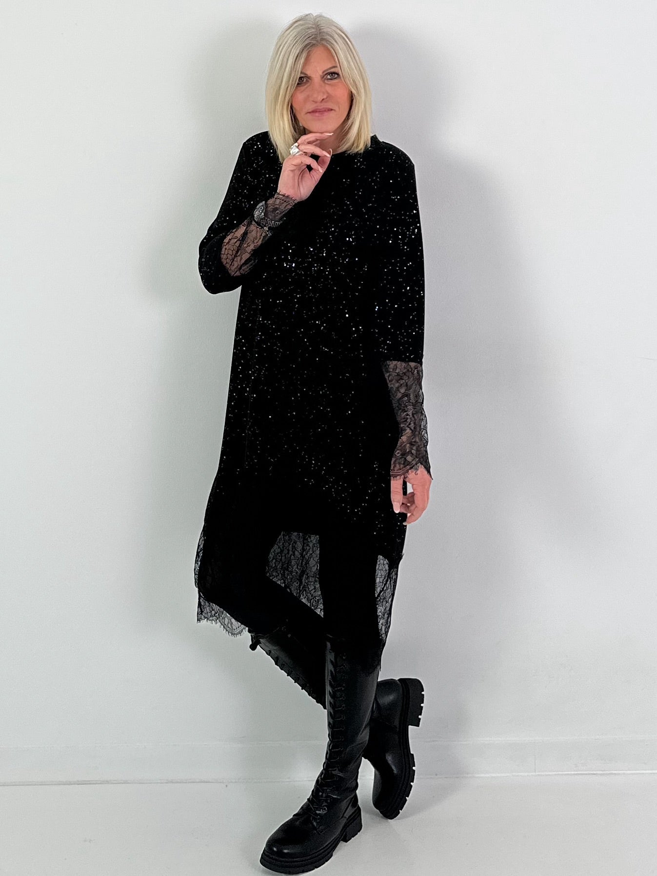 Lace dress, model "Univers You" - black