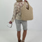 Häkelpullover mit Muster - beige