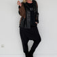Baggy Hose mit Patten - schwarz