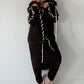 Cuddly knit cardigan with XXL fur collar - mocha