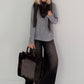 Weicher Basic Pullover - grau