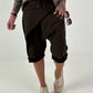 Baggy Short mit Überwurf und Tasche mit Details - schoko