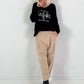 V-hals pullover model "Always Authentic" - zwart