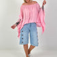 Tunic with side ruffles - pink