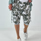 Kurze Baggy Camouflage Look - khaki-weiss-mehrfarbig