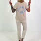 Fine Knit Dog Mom Shirt - Beige