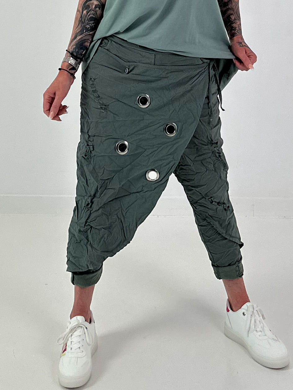 Stylische Hose im Knit-Look - khaki