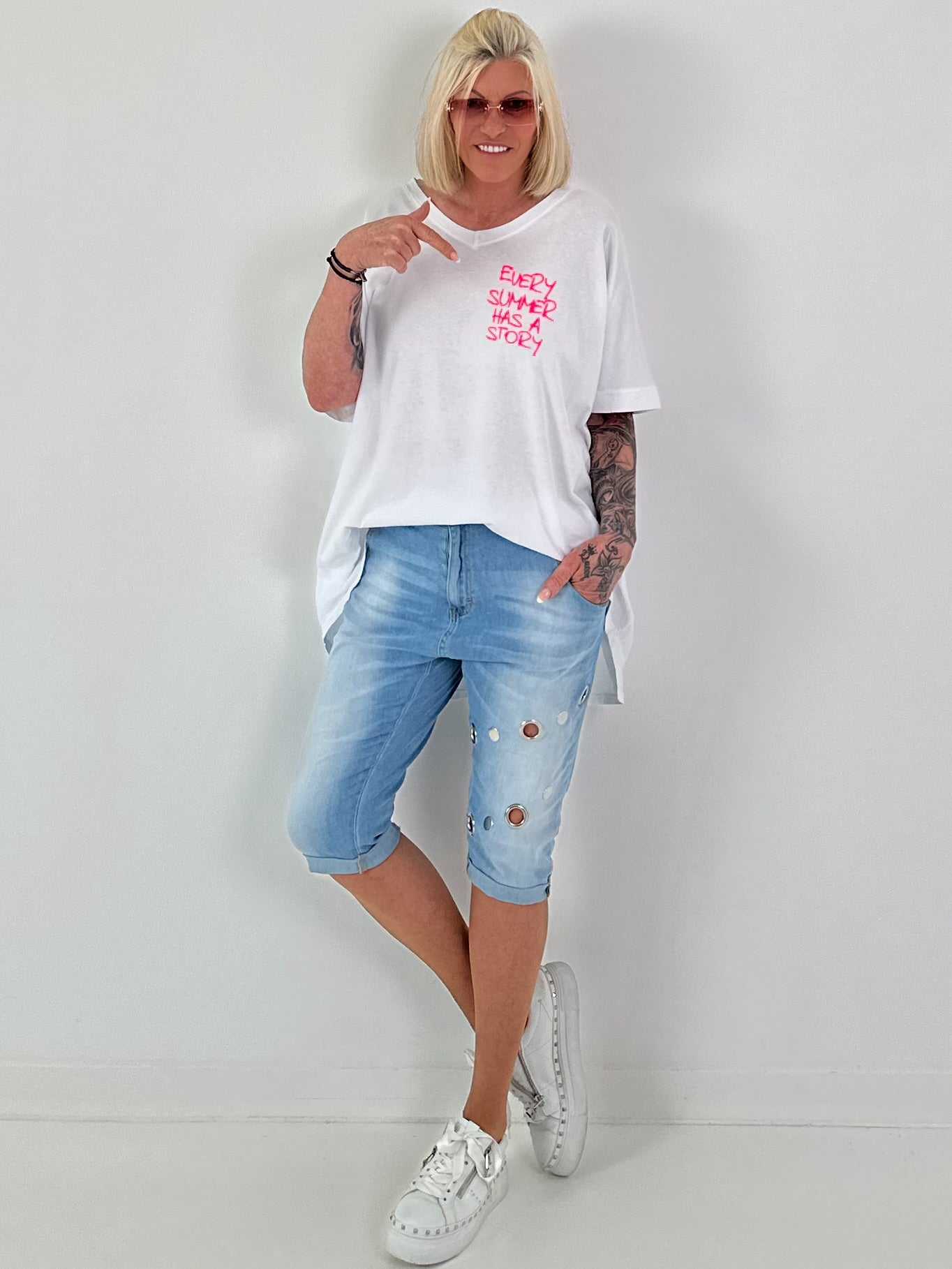 Oversized Shirt Summer - white