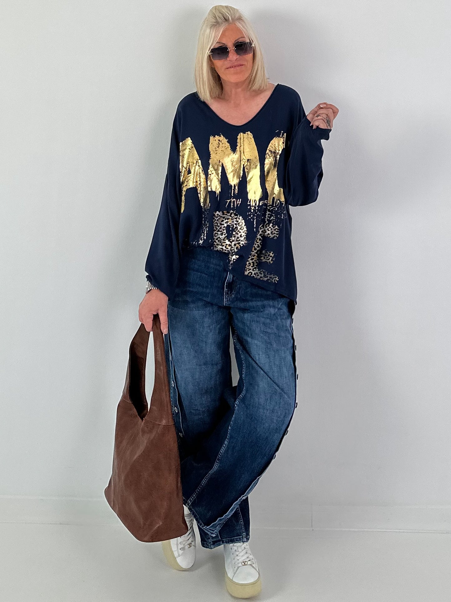 Oversized Shirt Amore - night blue