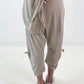 Sweatshirt Baggy mit Beinraffung - beige