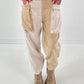 Suede-look trousers, model "Dual Harmony" - ecru-beige
