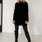 Rippstrickpullover - schwarz