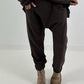 Sweat Baggy mit Tasche - mokka