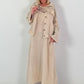 Leinen Jäckchen mit Häkeleinsatz - beige