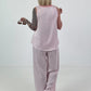Two-piece set in a satin look - pink