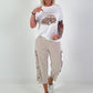 T-Shirt Magnifique - weiss-beige